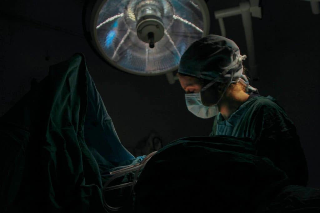Female surgeon in operating room