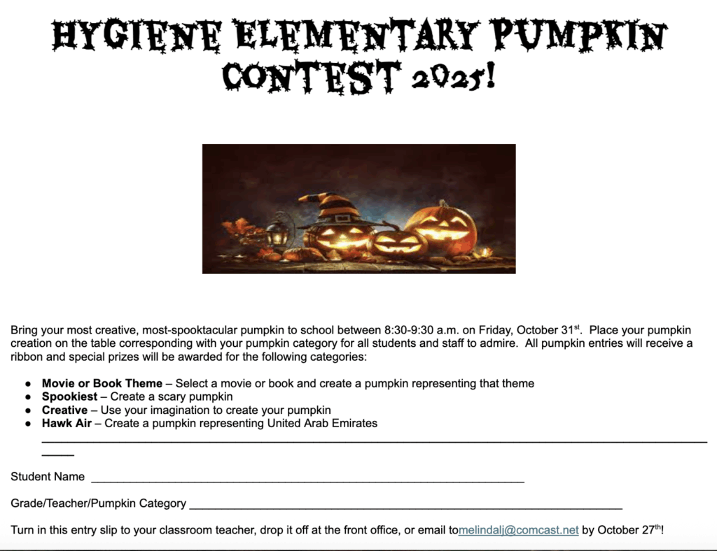 Image of a pumpkin contest flyer featuring carved pumpkins, event details, and categories for submission.