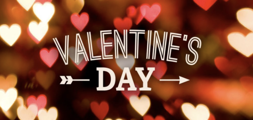 Colorful bokeh hearts with the text "Valentine's Day" in a playful font, emphasizing a festive mood.
